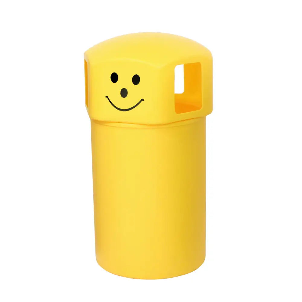 Litter bins with smiley face logo