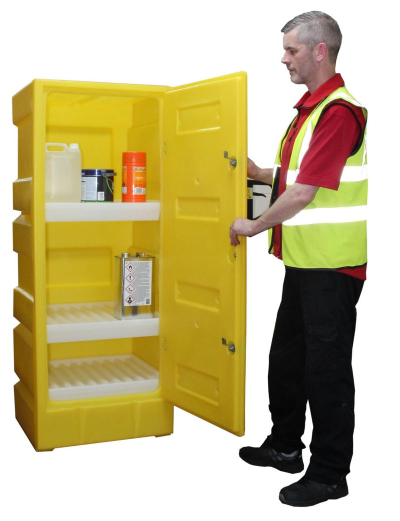 Polyethylene Storage Cabinets  Get Me Packaging 1 door with mesh grid 100 