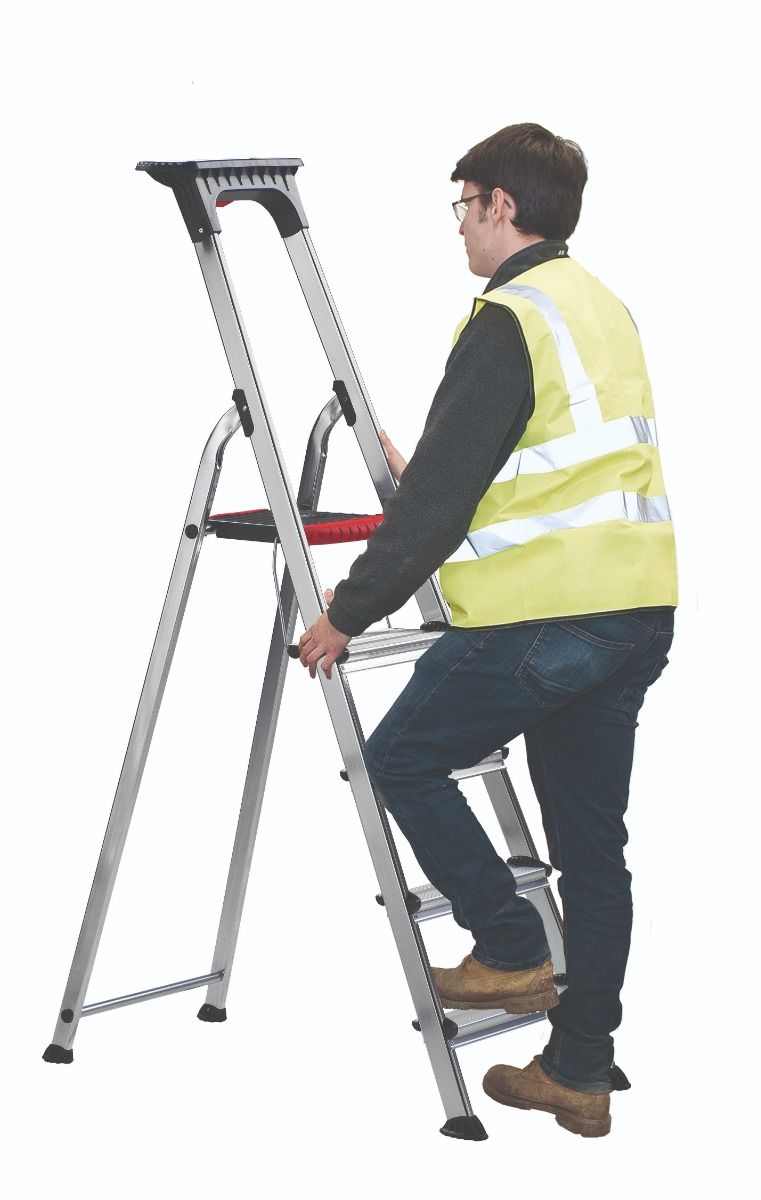 Double Decker Aluminium Stepladder with Tool Tray  Get Me Packaging   