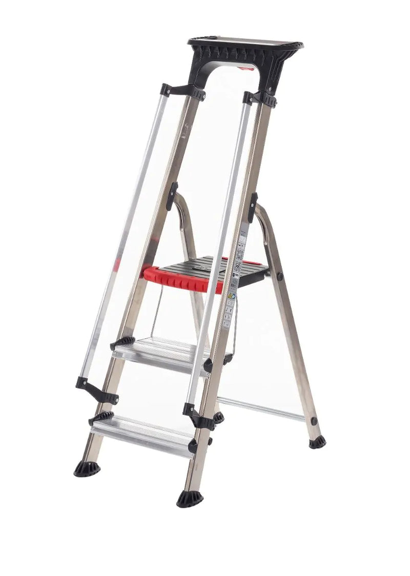 Double Decker Aluminium Stepladder with Tool Tray  Get Me Packaging   