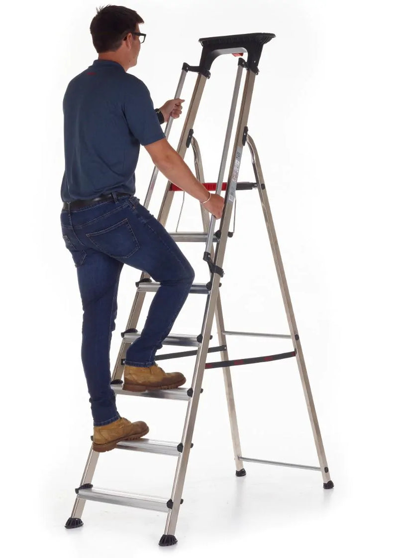 Double Decker Aluminium Stepladder with Tool Tray  Get Me Packaging   