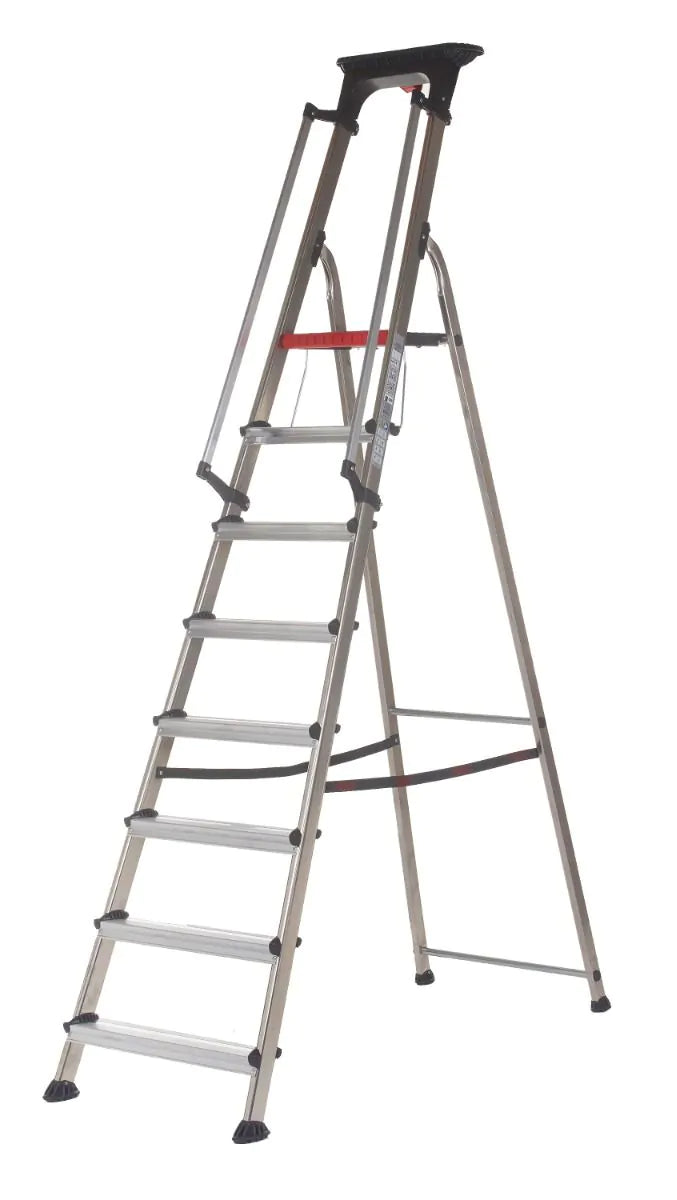 Double Decker Aluminium Stepladder with Tool Tray  Get Me Packaging   