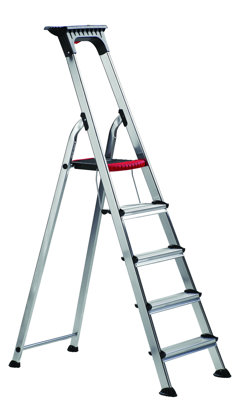 Double Decker Aluminium Stepladder with Tool Tray  Get Me Packaging 5 Without Handrails 1041