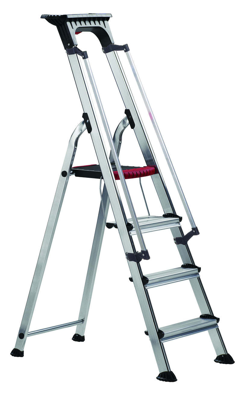 Double Decker Aluminium Stepladder with Tool Tray  Get Me Packaging 4 With Handrails 828