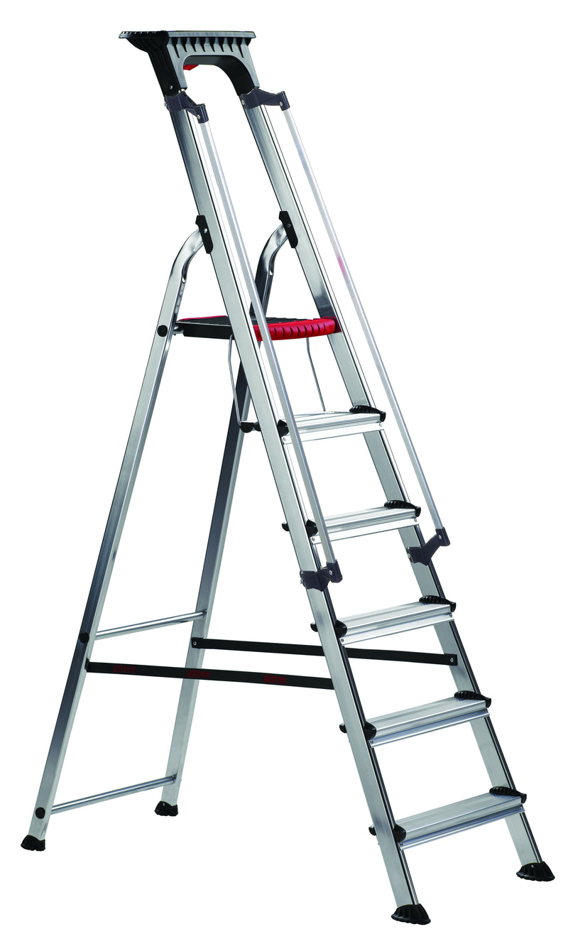 Double Decker Aluminium Stepladder with Tool Tray  Get Me Packaging 6 With Handrails 1253