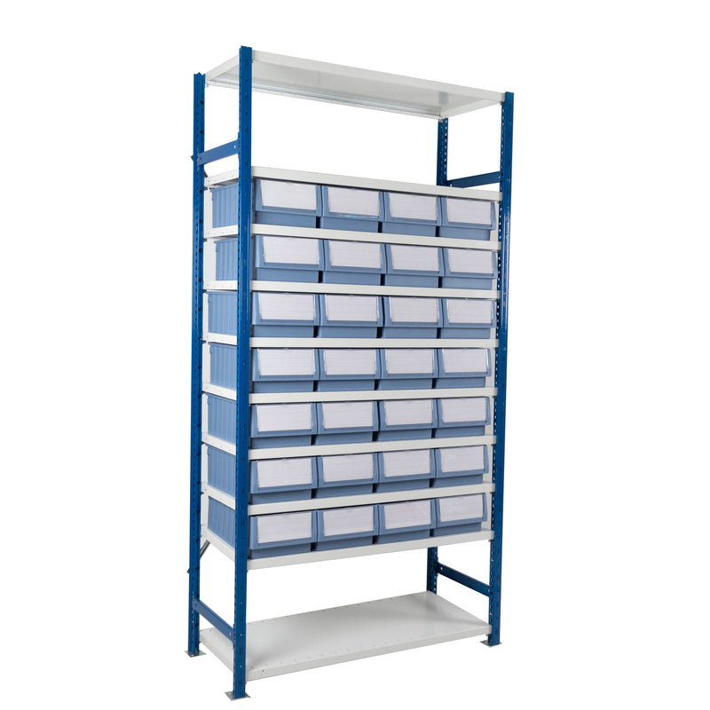 Small Parts Shelf Units (ASU)  Get Me Packaging Part Height Unit - c/w 28 x C Trays 2000 x 1000 x 300 