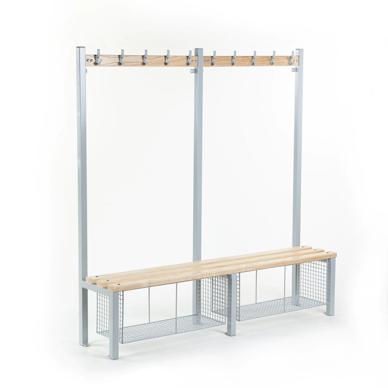 Single Sided Cloakroom Bench with Coat Hooks  Get Me Packaging   