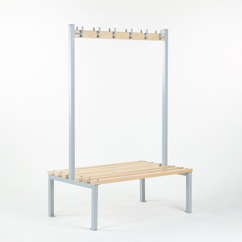 Double Sided Cloakroom Bench with Coat Hooks  Get Me Packaging 1000 10 American White Ash