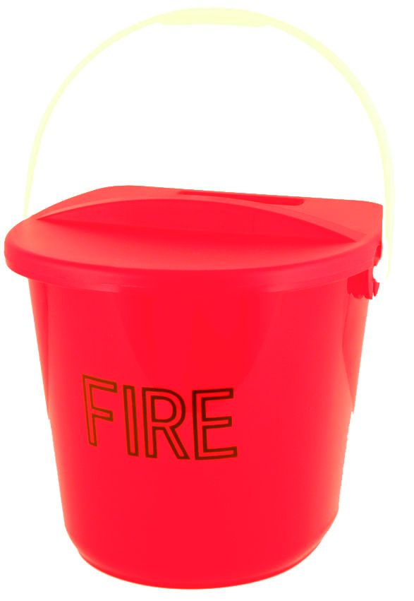 Fire Control  Get Me Packaging Polypropylene Fire Bucket with Lid & Handle  