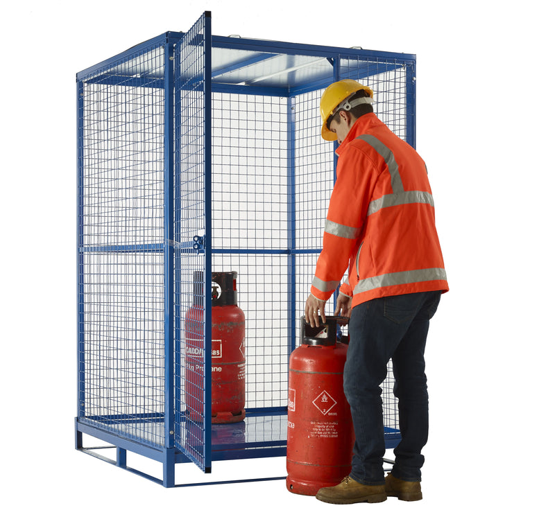 Grenadier® Knock Down Cylinder Cages  Get Me Packaging Galvanised with Pallet Base 2000 x 1290 x 1010 