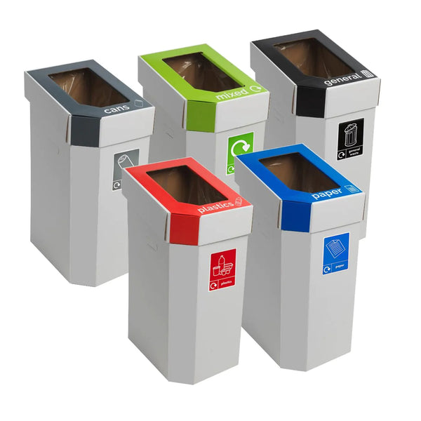 Cardboard Recycling Bins - Set of 5  Get Me Packaging   