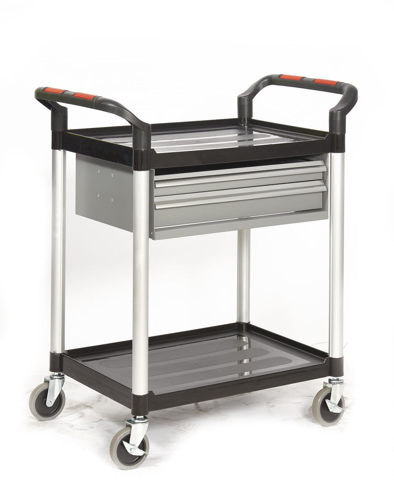 Proplaz Shelf Trolley - Steel Drawers  Get Me Packaging With 2 x Steel Drawers  