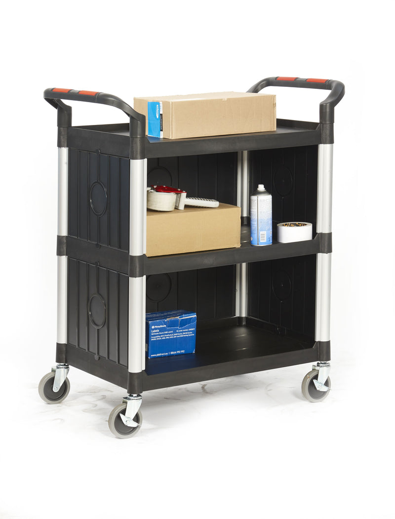 Proplaz Shelf Trolleys - Plastic Sides  Get Me Packaging 750 x 460 x 980  