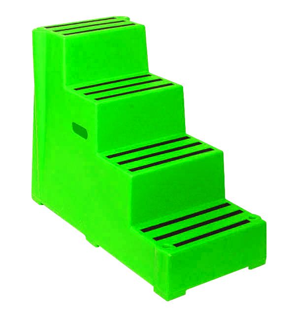 Heavy Duty Industrial Steps  Get Me Packaging 4 Green No Handrail