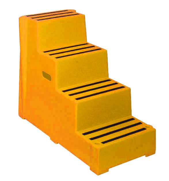 Heavy Duty Industrial Steps  Get Me Packaging 4 Yellow No Handrail