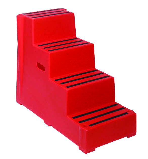 Heavy Duty Industrial Steps  Get Me Packaging 4 Red No Handrail