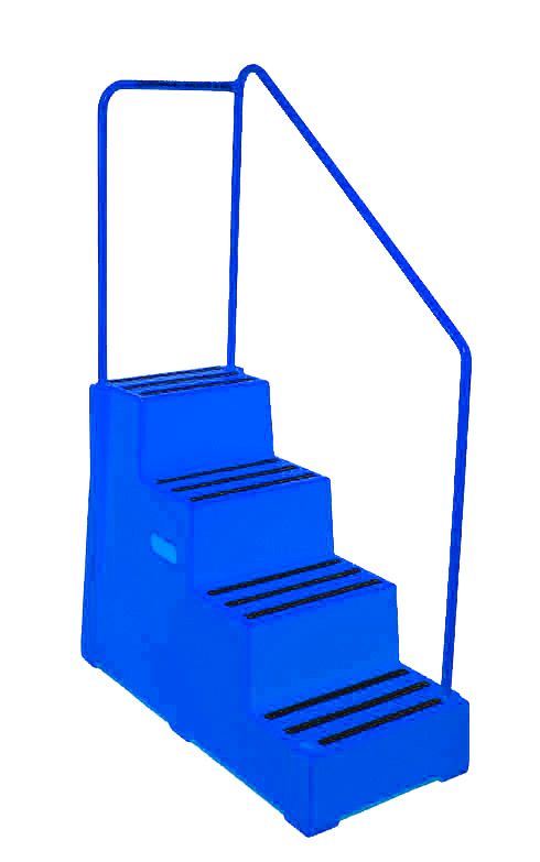 Heavy Duty Industrial Steps  Get Me Packaging 4 Blue With Handrail