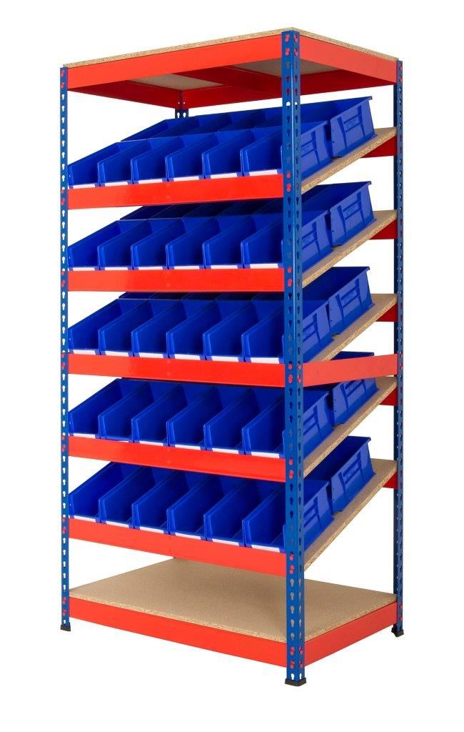 Kanban Shelving  Get Me Packaging 60 Plastic Bins 7 