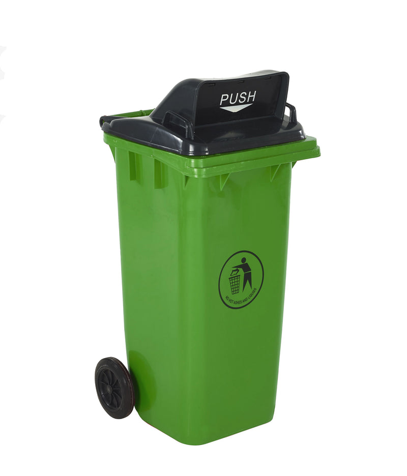 Wheeled Bins with Push Flap Lid  Get Me Packaging 120 Green 