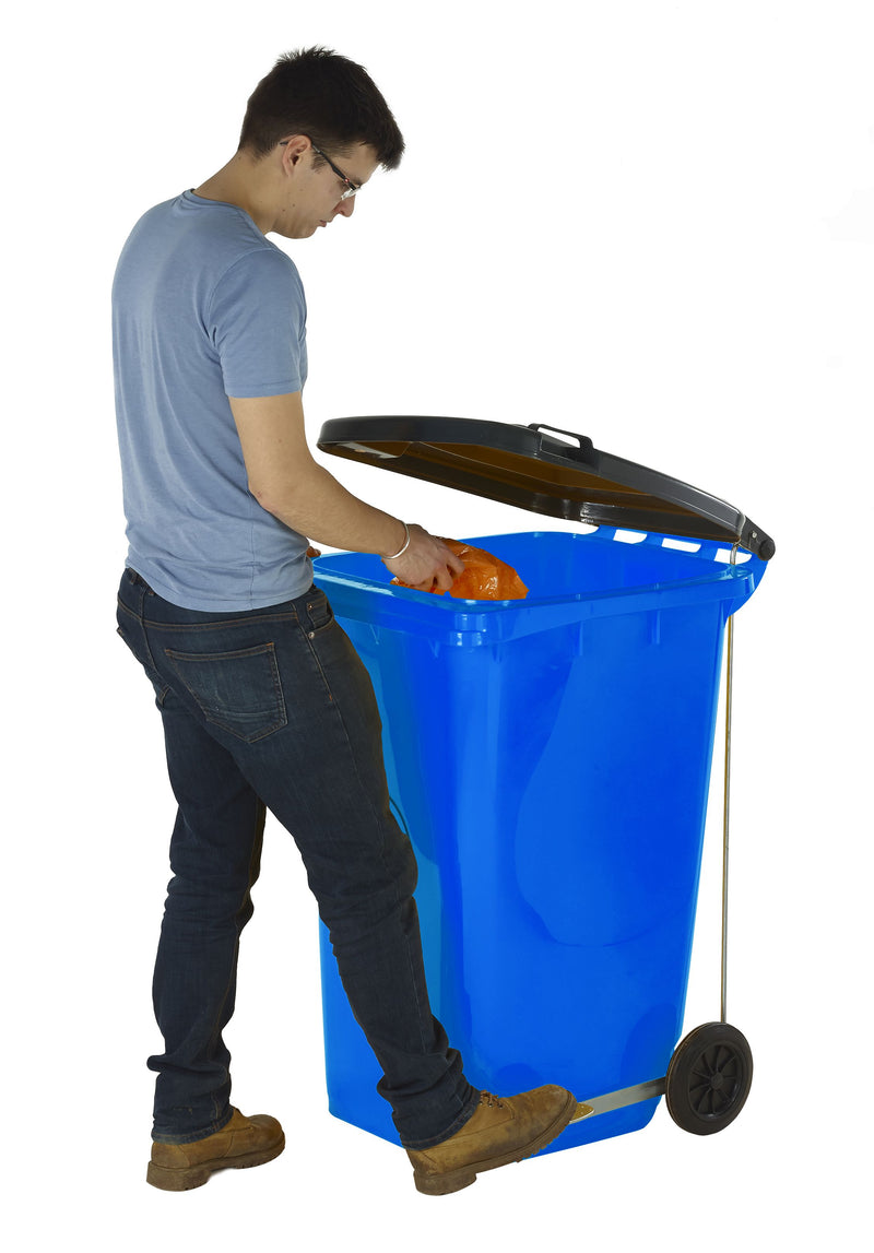 Wheeled Bins with Side Pedal  Get Me Packaging 120 Blue 