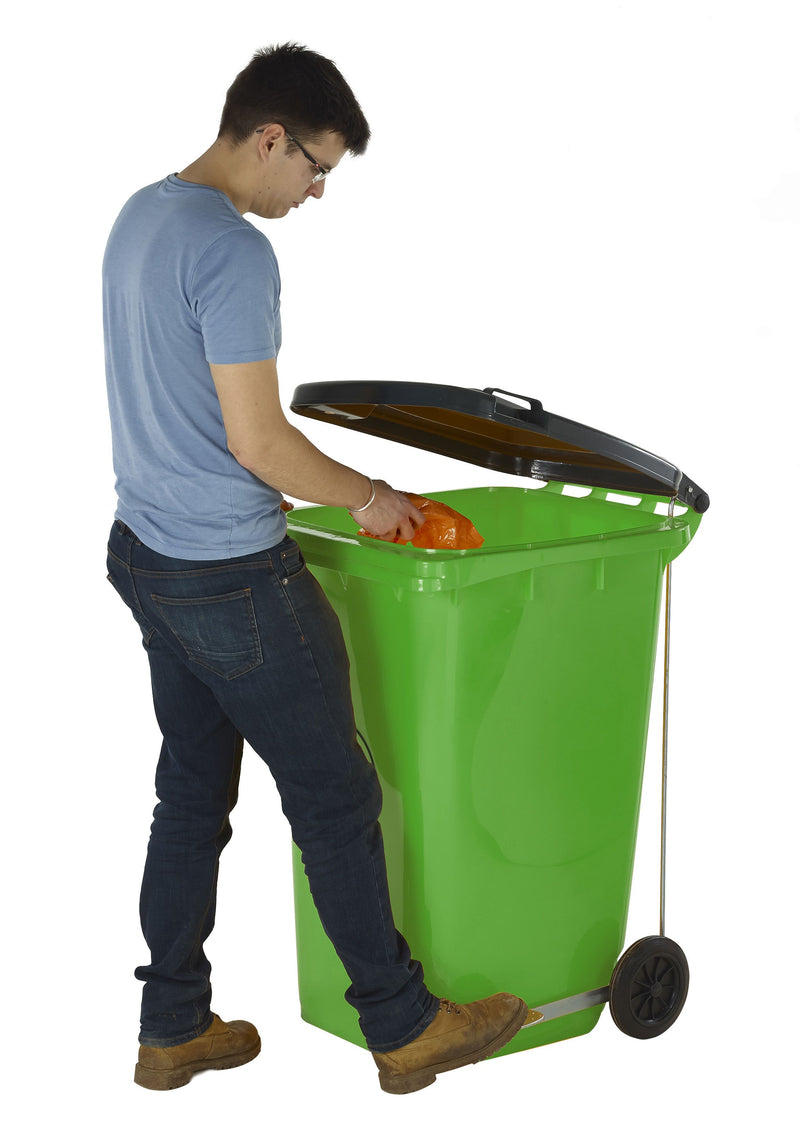 Wheeled Bins with Side Pedal  Get Me Packaging 120 Green 