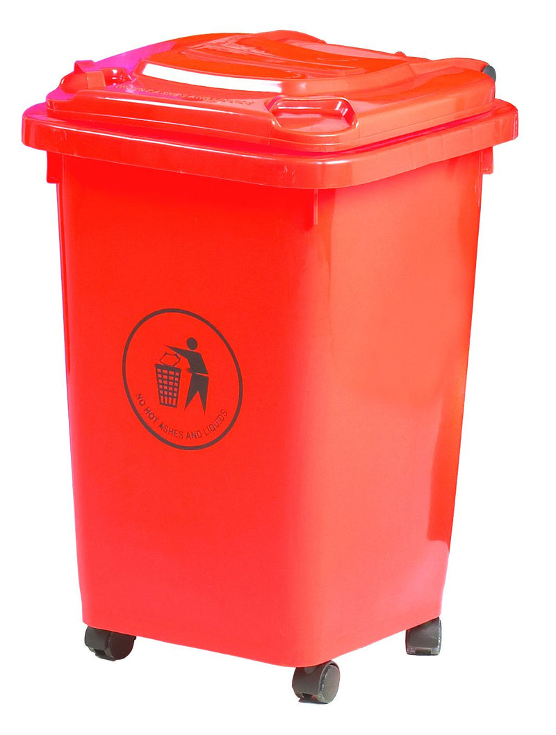 Wheeled Bin - 30 & 50 Litre  Get Me Packaging 50 Red/Orange 