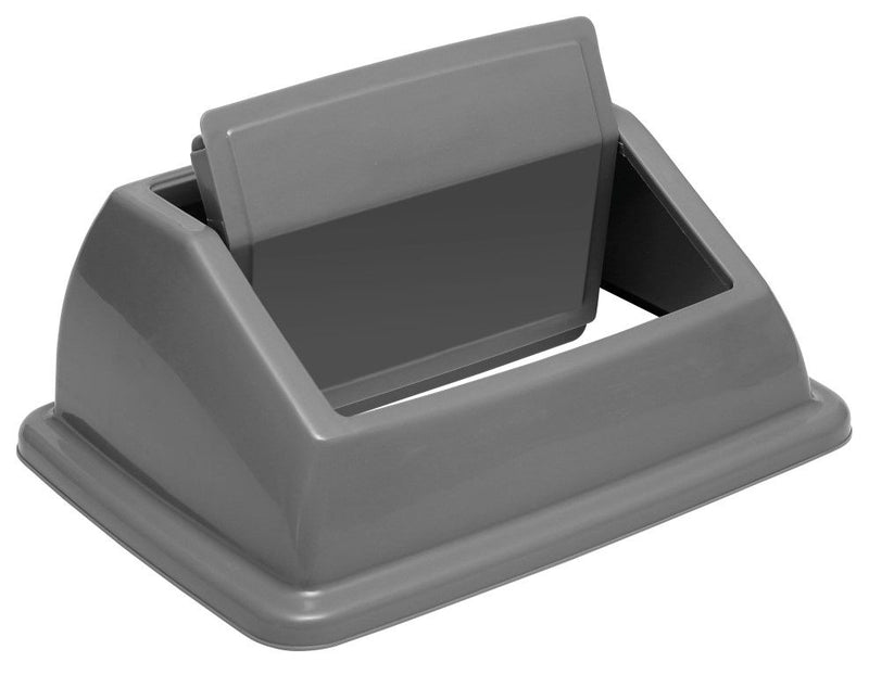 Recycling Bins with Lid Options  Get Me Packaging 60 Grey Bin with Grey Swing Lid 