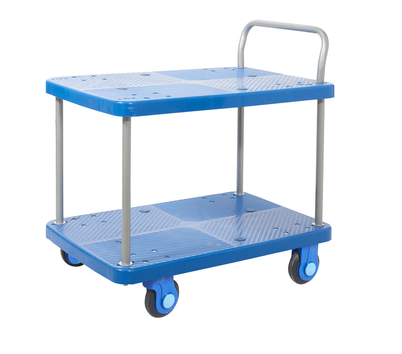 Proplaz Super Silent Platform and Shelf Trolleys  Get Me Packaging Two Tier Trolley 900 x 600 x 730 