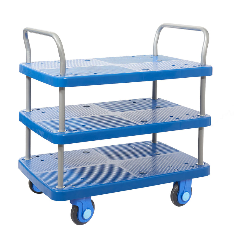 Proplaz Super Silent Platform and Shelf Trolleys  Get Me Packaging Three Tier Trolley 900 x 600 x 730 