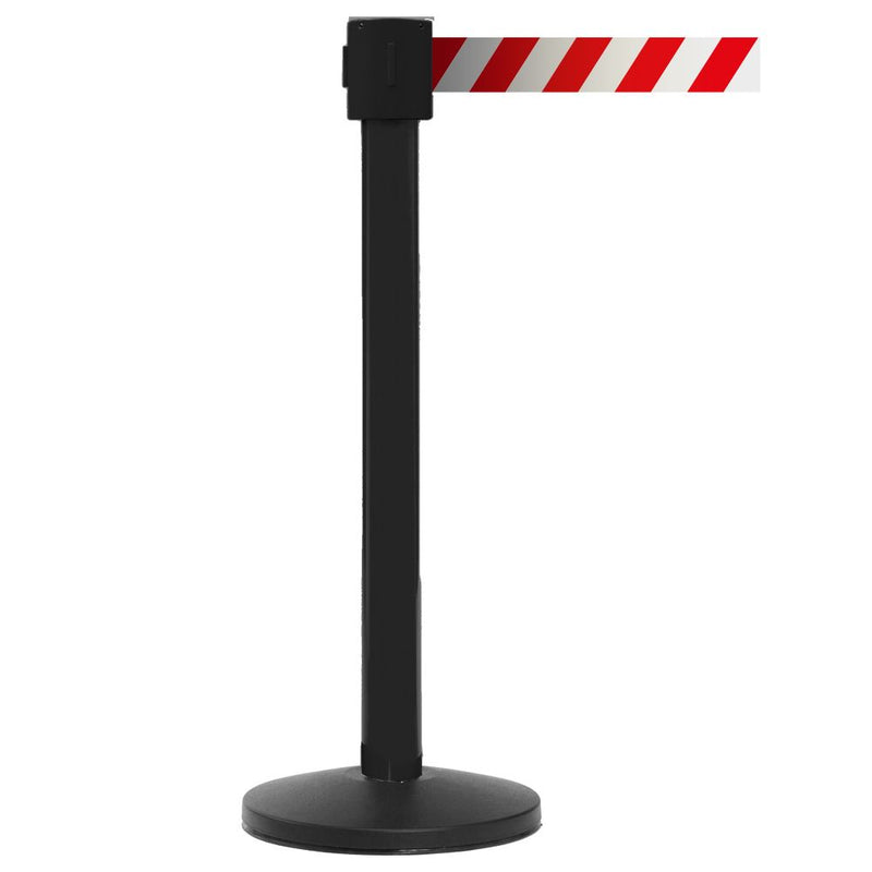 Premium Safety Belt Barriers - Chevron Belt  Get Me Packaging 4900 Black Red & White Chevron