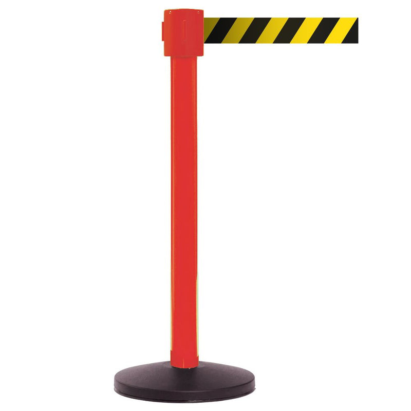 Premium Safety Belt Barriers - Chevron Belt  Get Me Packaging 4900 Red Black & Yellow Chevron