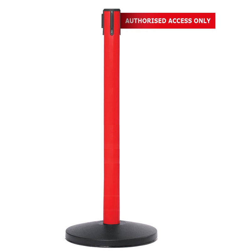 Safety Belt Barriers - Messaged Belt  Get Me Packaging Single Belt Red AUTHORISED ACCESS ONLY - Red