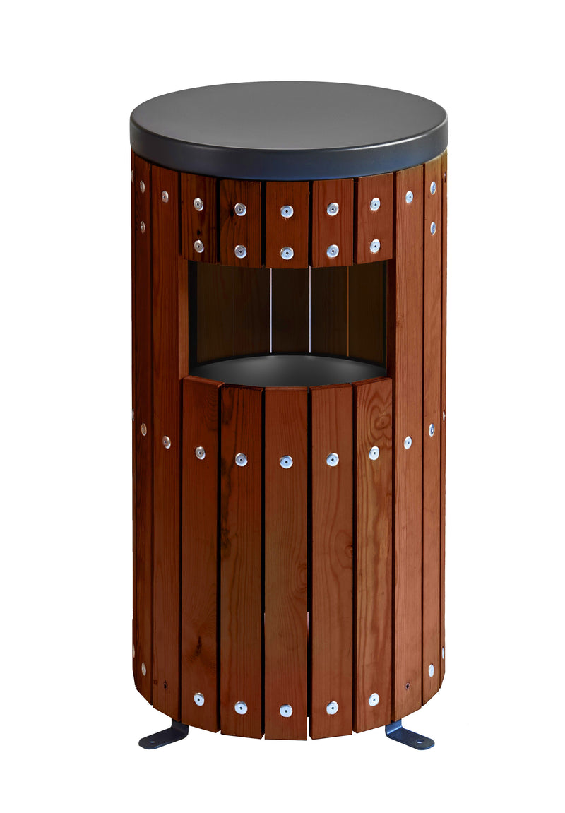 Wood Effect Bins  Get Me Packaging 33 Circle Plastic Wood Effect 