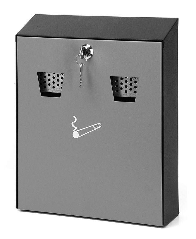 Wall Ashtray Bins  Get Me Packaging Silver/Grey & Black  