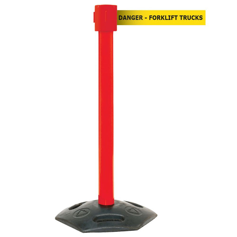 Premium Weatherproof Barriers  Get Me Packaging Red DANGER - FORKLIFT TRUCKS 