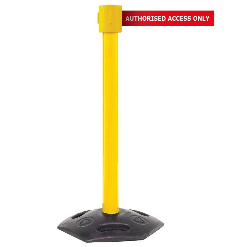 Premium Weatherproof Barriers  Get Me Packaging Yellow AUTHORISED ACCESS ONLY - Red 