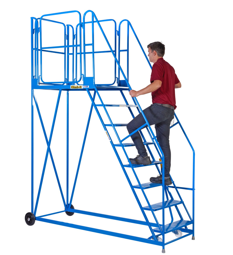 Climb-It UK Work Platforms - 1200mm Platform  Get Me Packaging Blue 3 