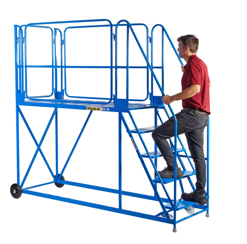 Climb-It UK Work Platforms - 1800mm Platform  Get Me Packaging Blue 3 