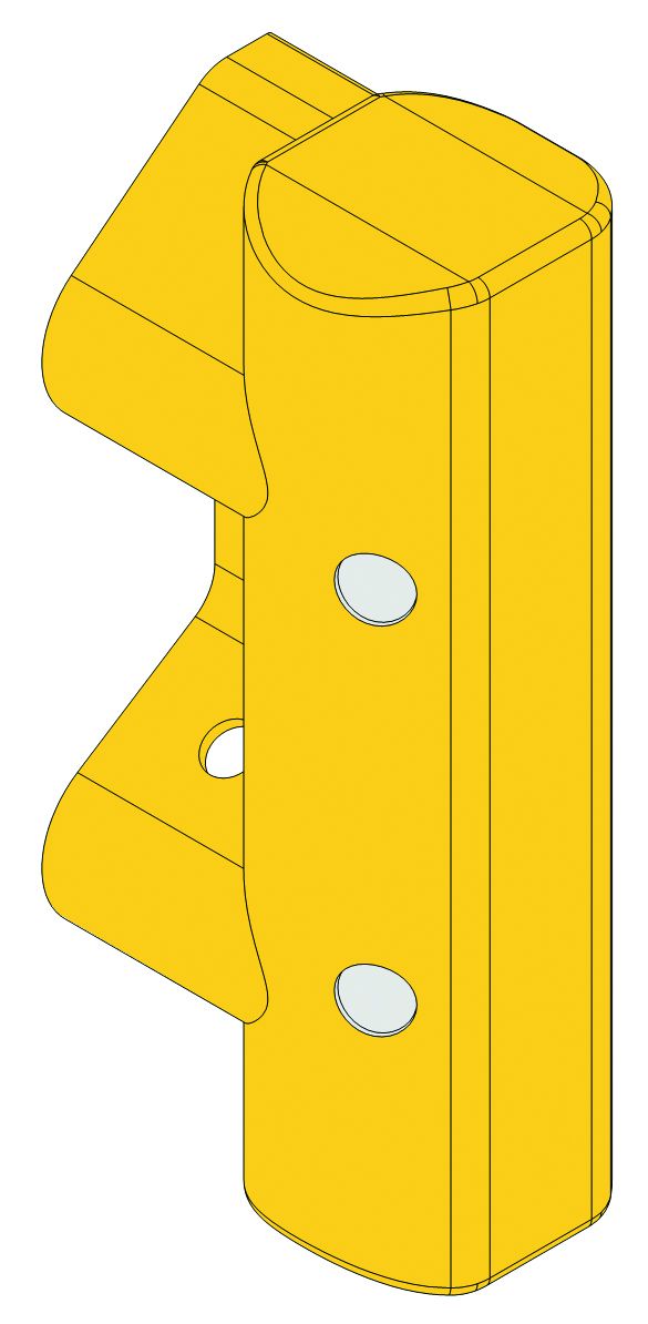 Brandsafe Armco Pedestrian Safety End  Get Me Packaging Yellow  