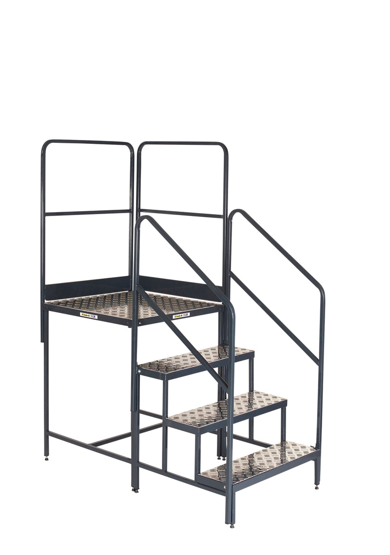 Climb-It UK Platform - Single Platform  Get Me Packaging 1000 2 Handrails 