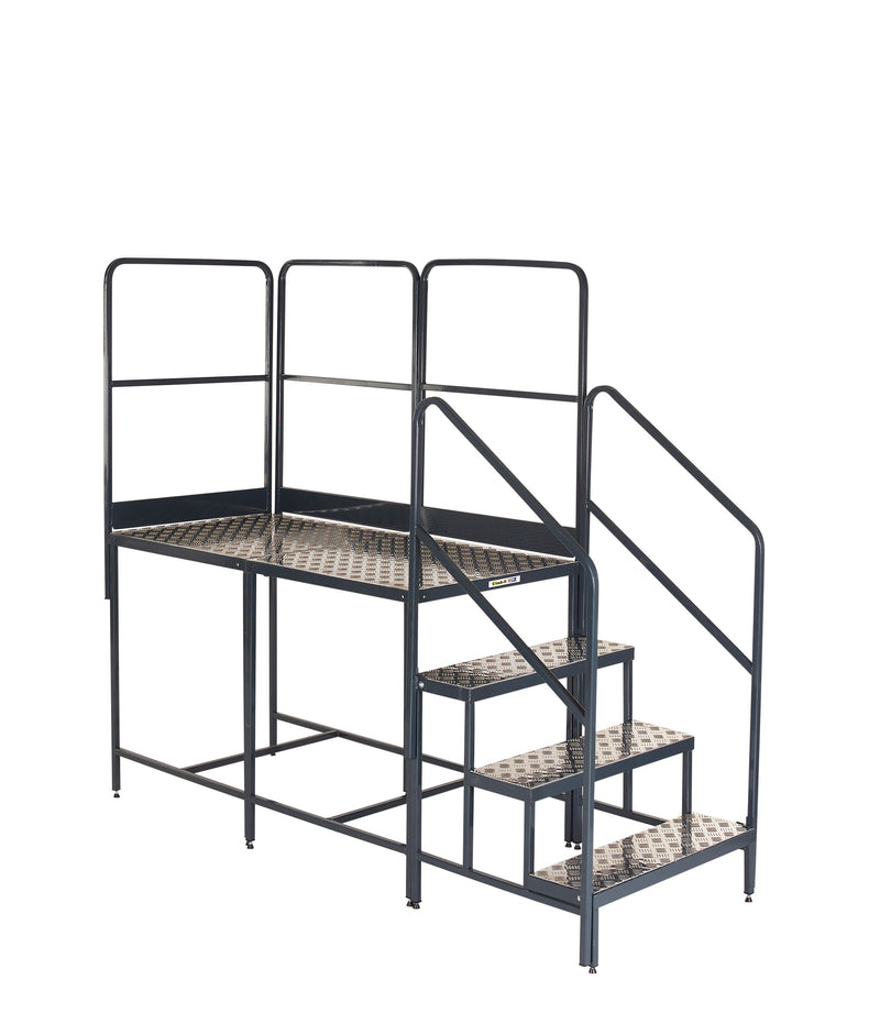 Climb-It UK Platform - Two Platforms Inline  Get Me Packaging 1000 3 Handrails 