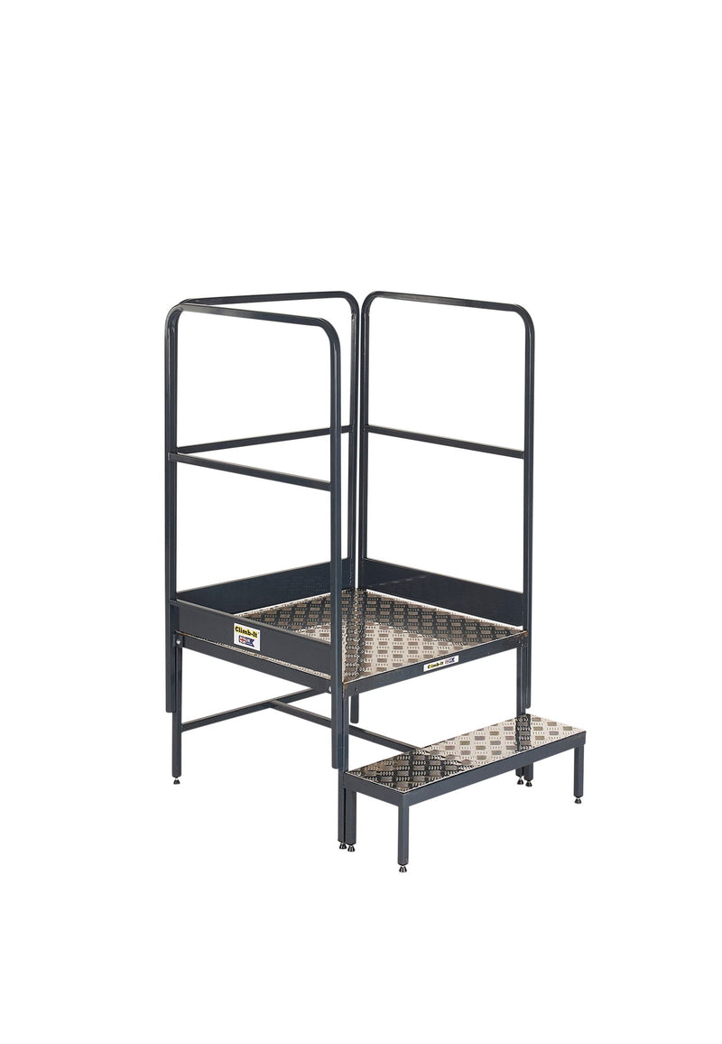 Climb-It UK Platform - Single Platform  Get Me Packaging 500 3 Handrails 