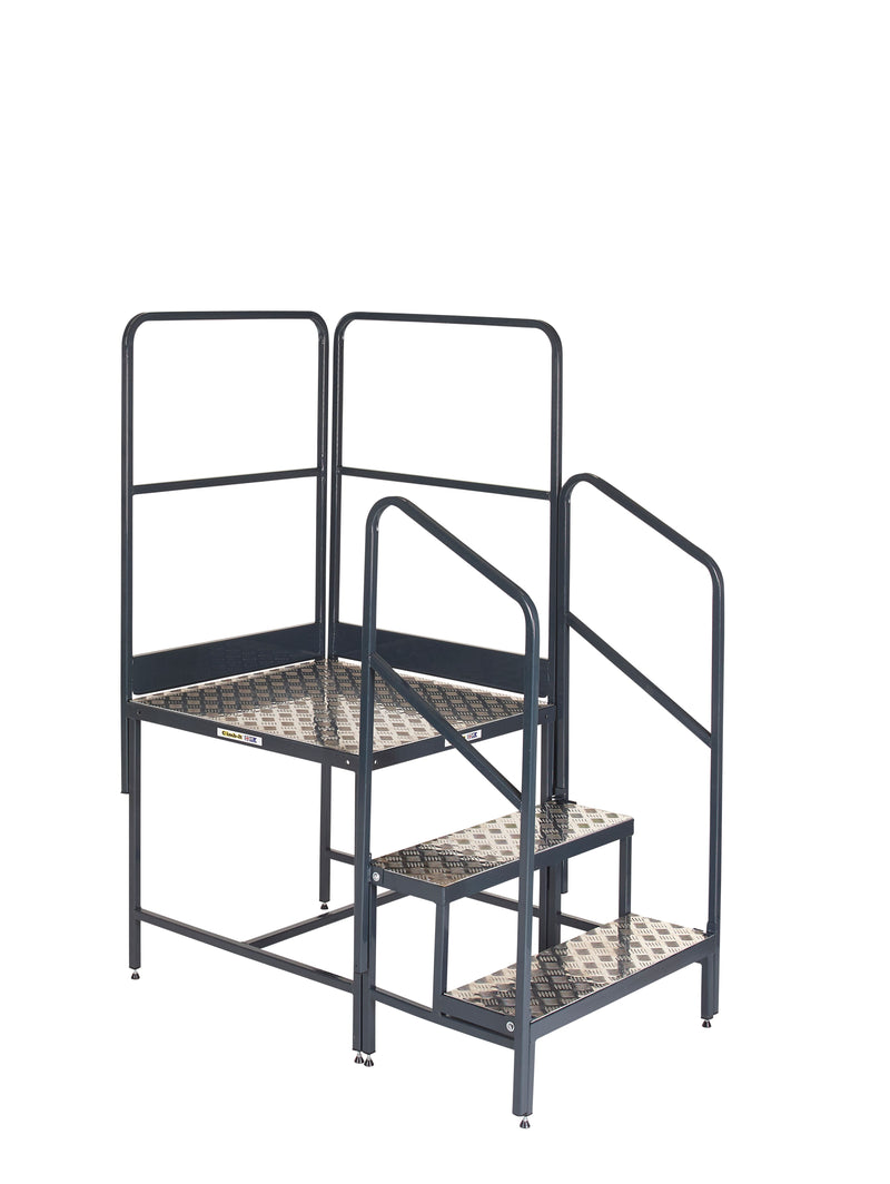 Climb-It UK Platform - Single Platform  Get Me Packaging 750 2 Handrails 