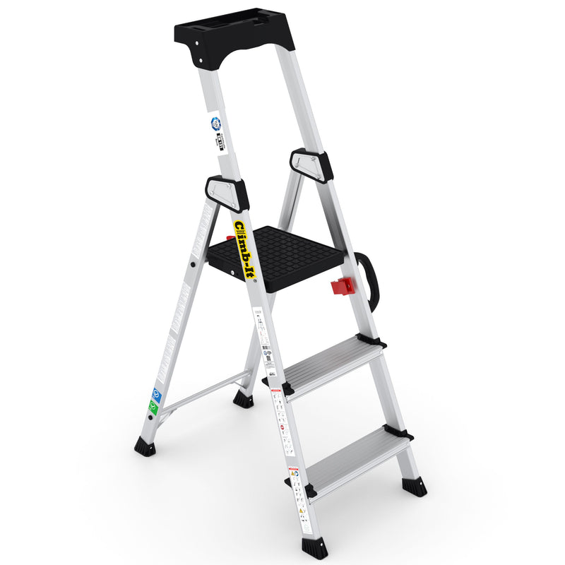 Climb-It Professional Stepladders with Carry Handle  Get Me Packaging 3  