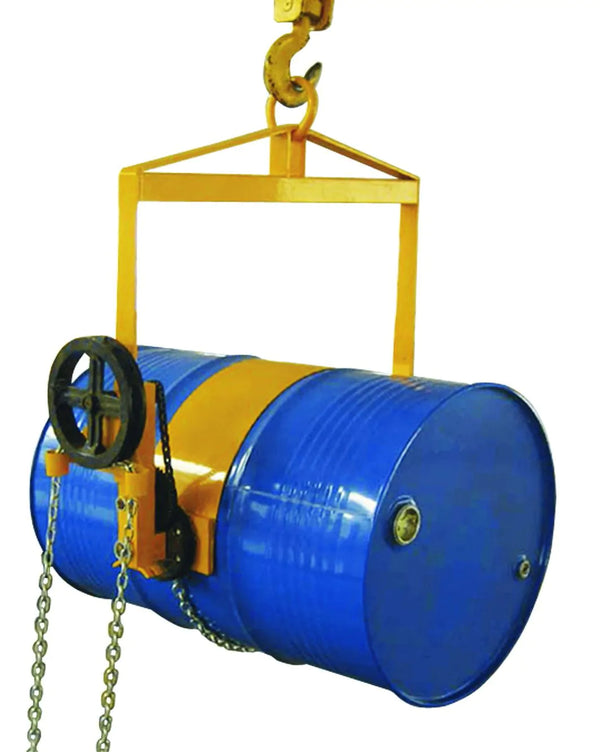 Overhead Drum Lifter - Geared Chain Control  Get Me Packaging   