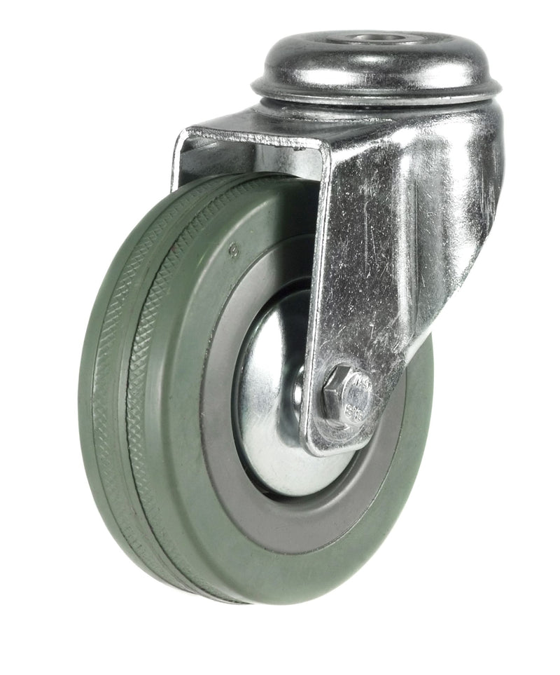 Light Duty Bolt Hole Castors  Get Me Packaging 50 Swivel Grey Rubber Tyred