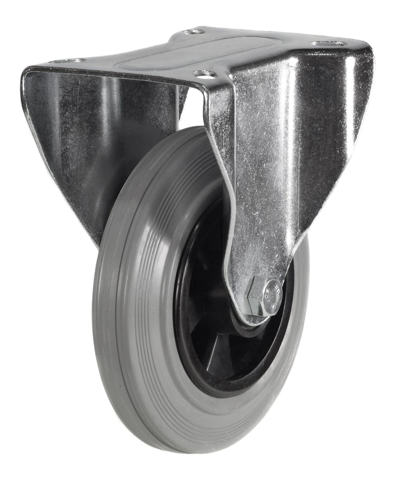 Light Duty Top Plate Castors  Get Me Packaging Fixed 100 Black Rubber Tyred