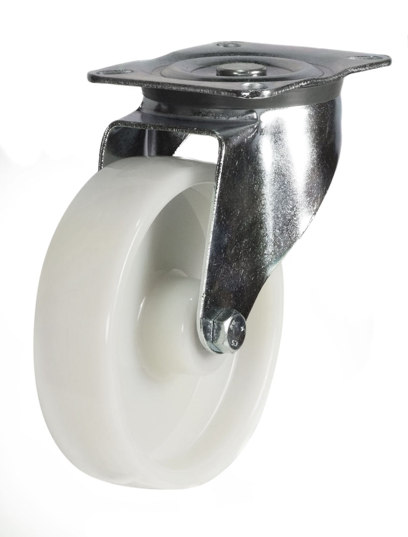 Light Duty Top Plate Castors  Get Me Packaging Swivel 50 White Polyproyplene