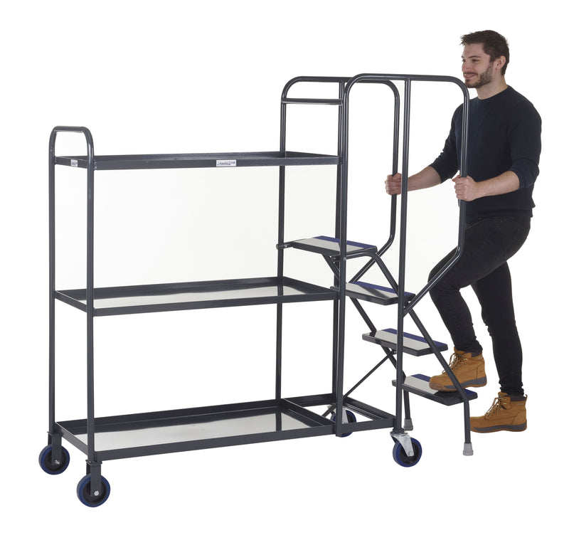 Apollo UK Stepped Picking Trolleys  Get Me Packaging Steel 3 