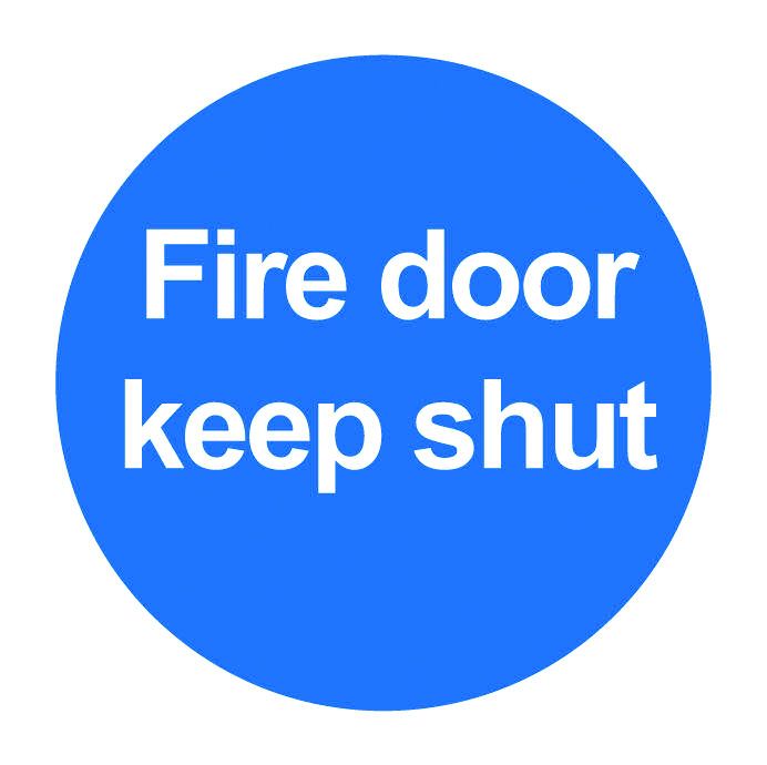 Fire Exit & Emergency Signs  Get Me Packaging FIRE DOOR KEEP SHUT - 100 x 100mm 1mm Rigid Plastic 